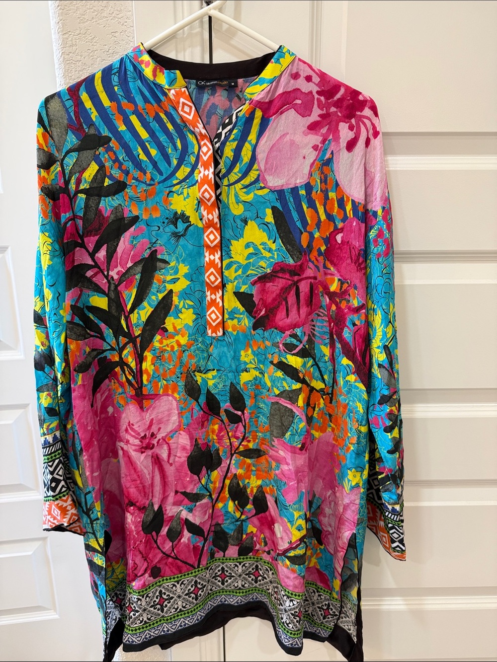 Alkaram Studio Colorful Printed Top - Multicolor